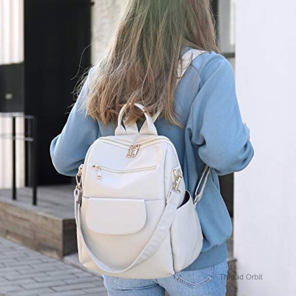 Waterproof Convertible Backpack Purse with 8 Pockets, Travel Daypack